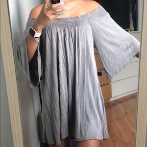 Gray off the shoulder dress